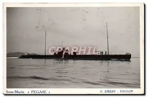 VINTAGE POSTCARD Boat PEGASE Submarine�