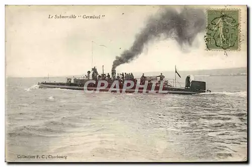 Cartes postales Bateau Sous marin Germinal