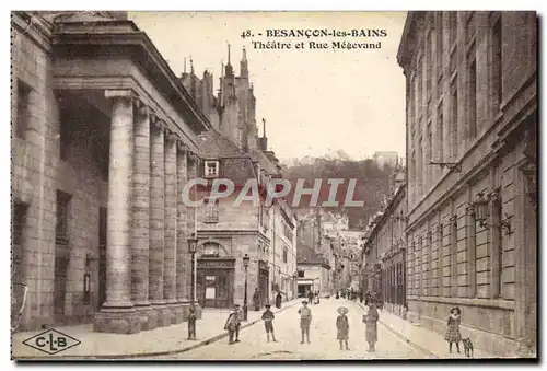 Cartes postales Besancon les Bains Theatre et rue Megevand