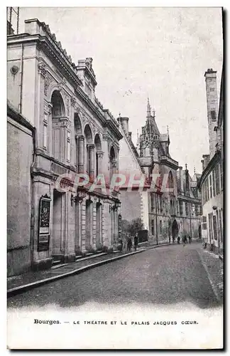 Cartes postales Bourges Le Theatre et le palais Jacques Coeur