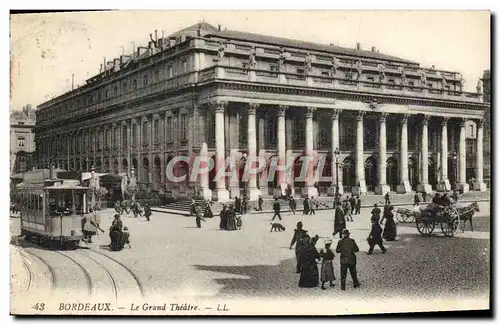 Ansichtskarte AK Bordeaux Le grand Theatre Tramway