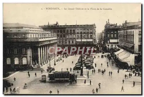 Cartes postales Bordeaux Le grand Theatre et la place de la Comedie