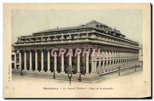 Cartes postales Bordeaux Le grand Theatre Place de la Comedie