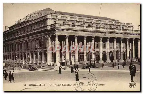 Cartes postales Bordeaux Le grand Theatre Vue des allees de Tourny