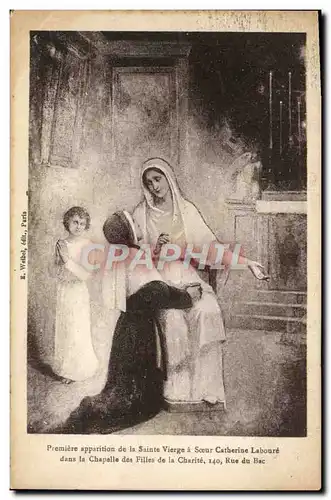 Cartes postales Premiere Apparition De La Sainte Vierge A Soeur Catherine Laboure Chapelle des filles de la char