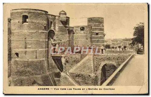 Cartes postales Angers Vue Vers Les Tours Et L&#39Entree Du Chateau