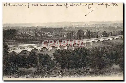 Ansichtskarte AK Agen Le Pont Canal Sur La Garonne