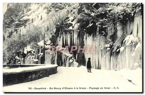 Ansichtskarte AK Dauphine Du Bourg d&#39Oisans a la Garve Paysage en hiver