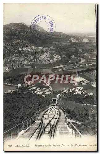 Cartes postales Lourdes Funculaire du Pic du Jer Le croisement