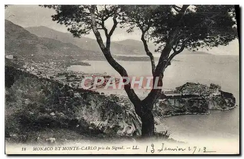 Cartes postales Monaco Et Monte Carlo pris du signal