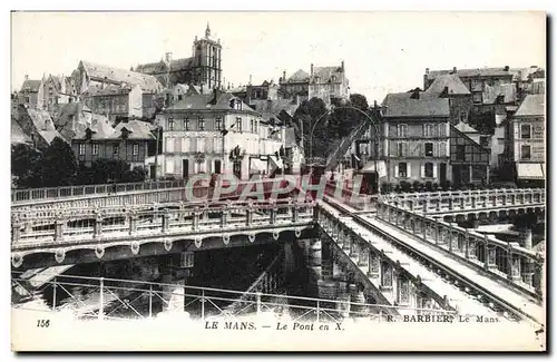 Cartes postales Le Mans Le Pont en X Tramway