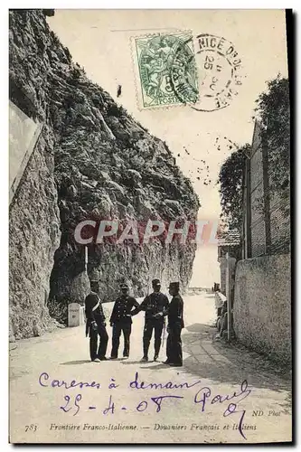 Cartes postales Douane Douanes Frontiere Franco italienne Douaniers francais et italiens