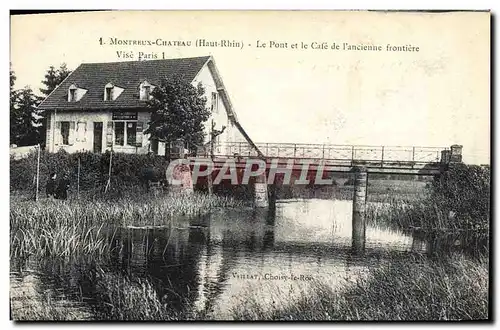 Cartes postales Douane Douanes Montreux Chateau Le pont et le cafe de l&#39ancienne frontiere