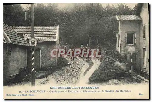 Ansichtskarte AK Douane Douanes Vosges La Schlucht Gendarmes et douaniers allemands sur le sentier de Hohneck