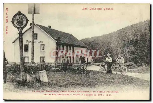 Ansichtskarte AK Douane Douanes Cols des Vosges le col du Bonhomme entre St Die et Colamr Au poteau frontiere Res
