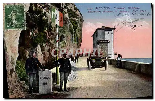 Cartes postales Douane Douanes Menton Frontiere italienne Douaniers Francais et italiens