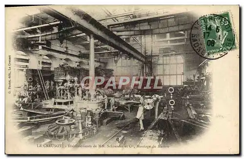 Cartes postales Industrie Usine Etablissements de MM Schneider & Co Montage de marine