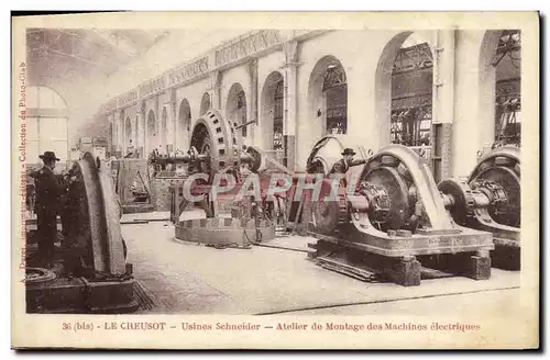 Cartes postales Industrie Usines Schneider Atelier de montage des machines electriques