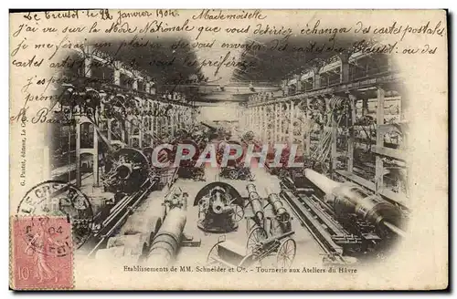 Cartes postales Industrie Usine Etablissements de MM Schneider & Co Tournerie aux ateliers du Havre