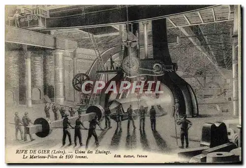 Cartes postales Industrie Usine Rive de Gier Usine des Etaings Le marteau pilon