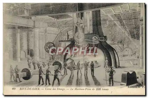 Cartes postales Industrie Usine Rive de Gier Usine des Etaings Le marteau pilon