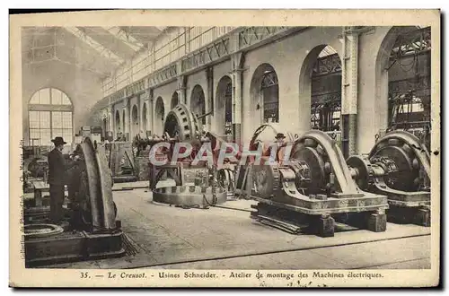 Cartes postales Industrie Usine Usines Schneider Atelier de montage des machines electriques