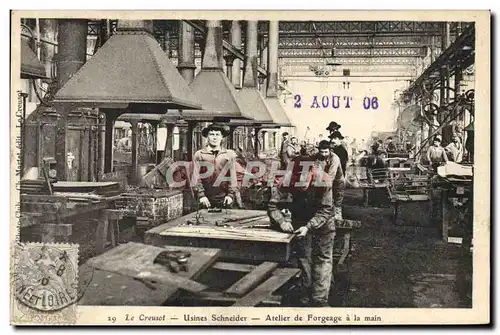 Cartes postales Industrie Usines Schneider Atelier de forgeage a la main