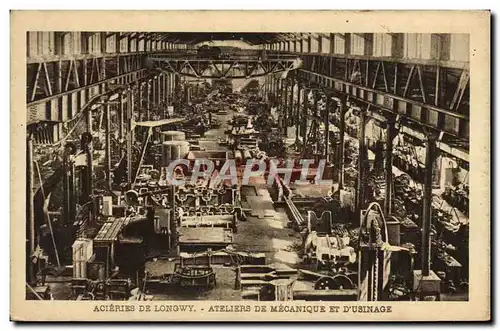 Cartes postales Industrie Usine Acieries de Longwy Ateliers de mecanique et d&#39usinage