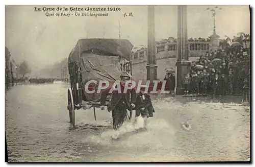 Ansichtskarte AK Paris Crue de la Seine Janvier 1910 Quai de Passy Un demanagement