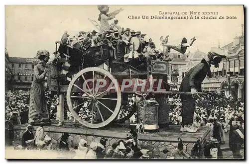 Cartes postales Carnaval de Nice XXXVIII Char un demenagement a la cloche de bois