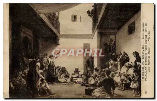 Cartes postales Judaica Juif Musee du Louvre Ecole francaise Delacroix Noce juive au Maroc