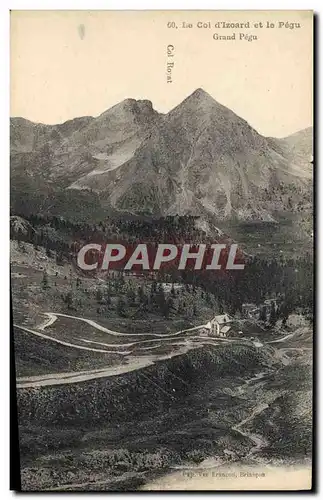 Cartes postales Velo Cycle Cyclisme Le col d&#39Izoard et le Pegu Grand Pegu