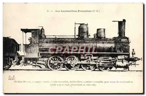 Cartes postales Train Locomotive Machine 1257 a vapeur saturee