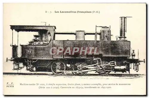 Ansichtskarte AK Train Locomotive Machine tender 1021 a simple expansion