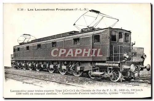 Ansichtskarte AK Train Locomotive pour train express type 2 co Co 2 du chemin de fer du PLM