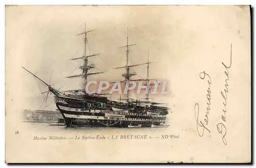 Cartes postales Bateau Voilier Le navire ecole La Bretagne