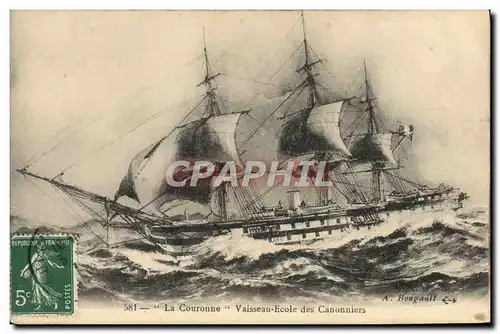 Cartes postales Bateau Voilier La Couronne Vaisseau ecole des canonniers