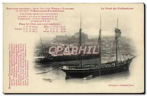 Cartes postales Bateau Voilier Port de Folkestone