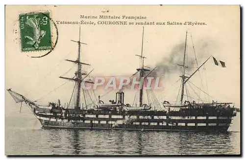 Cartes postales Bateau Voilier Vaisseau Ecole Couronne se rendant aux Salins D'Hyeres