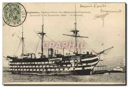 Cartes postales Bateau Voilier Algesiras Vaisseau Ecole des mecaniciens torpilleurs