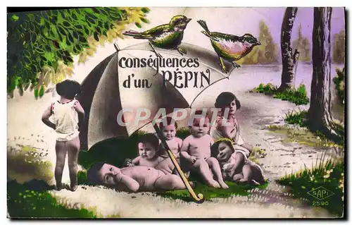 Cartes postales Fantaisie Enfant Bebe Consequence d&#39un pepin