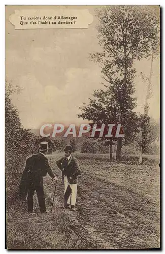 Cartes postales Amour Tu reviens donc d&#39Allemagne Que t&#39as l&#39habit au derriere