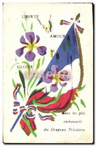 Cartes postales Militaria Drapeau France