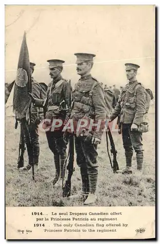 Cartes postales Militaria Le seul drapeau canadien offert par la princesse Patricia au regiment