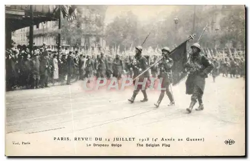 Ansichtskarte AK Militaria Paris Revue du 14 juillet 1918 Le drapeau belge