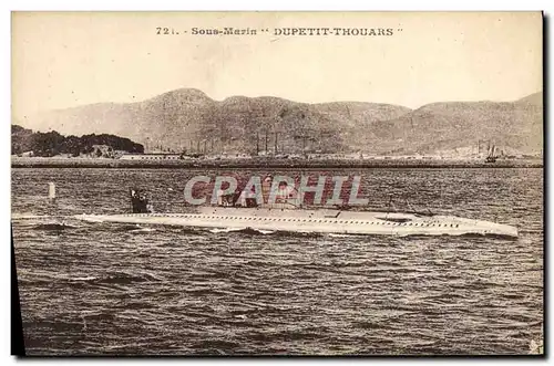 Cartes postales Bateau Sous marin Sous-marin Dupetit Thouars