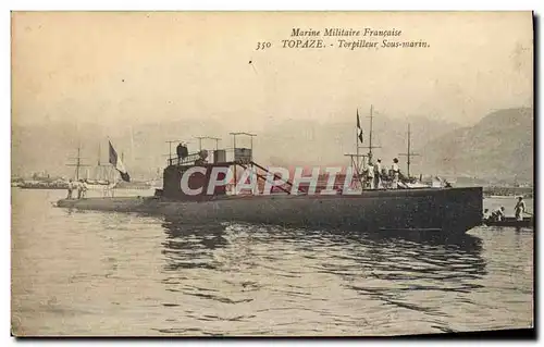 Cartes postales Bateau Sous marin Sous-marin Torpilleur Topaze