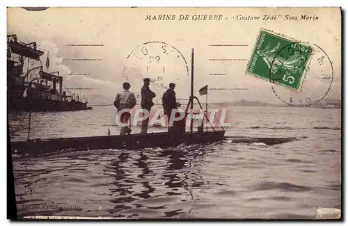 Cartes postales Bateau Sous marin Sous-marin Gustave Zele