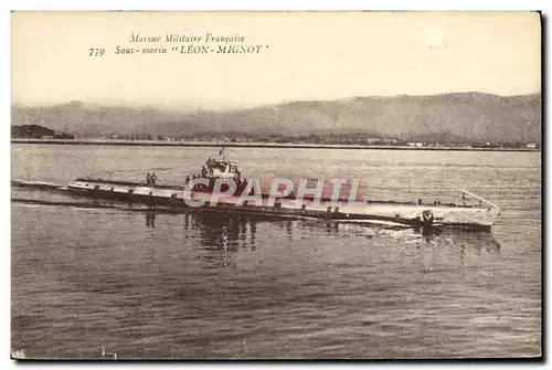 Cartes postales Bateau Sous marin Sous-marin Leon Mignot