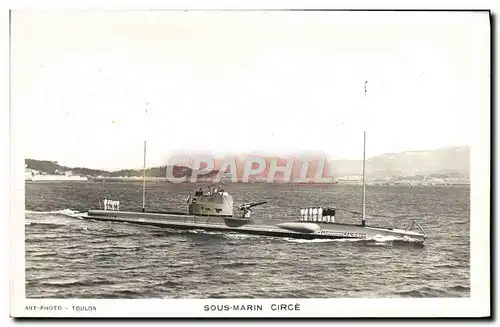 Cartes postales Bateau Sous marin Sous-marin Circe